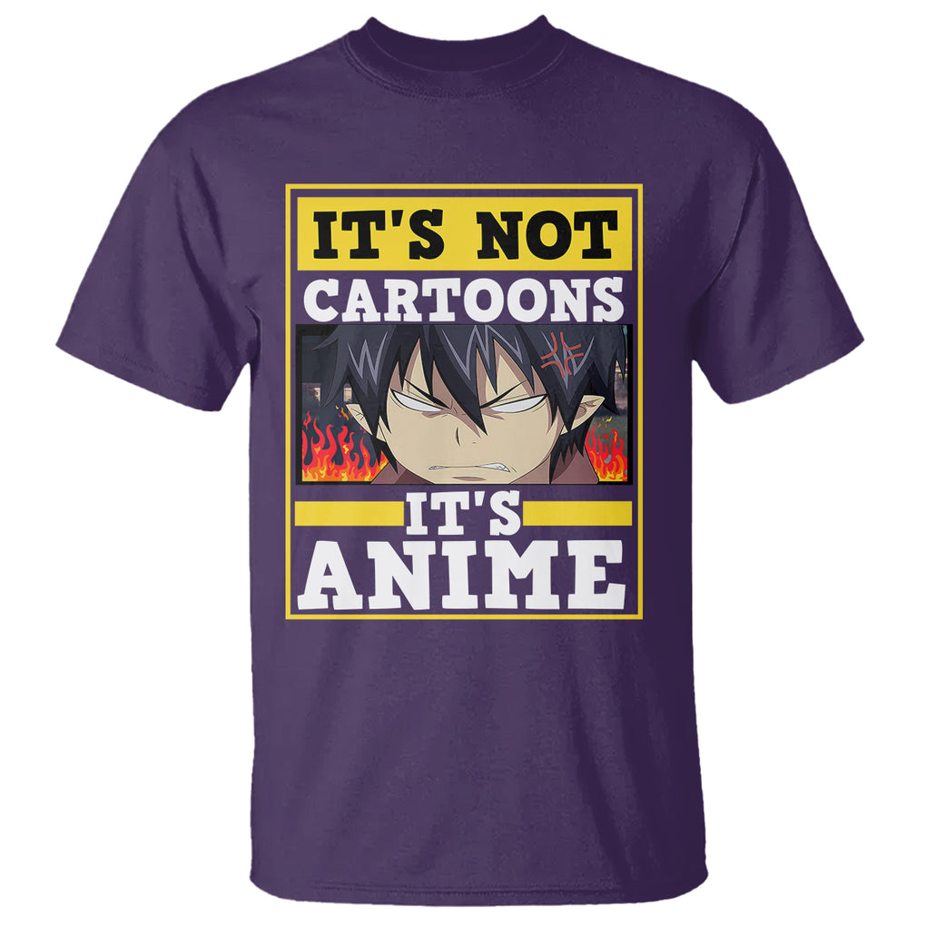 It's Not Cartoons It's Anime T Shirt Angry Eyes Japanese Manga TS09 Purple Printyourwear