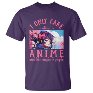 I Only Care About Anime T Shirt And Like Maybe 3 People Japanese Manga TS09 Purple Printyourwear