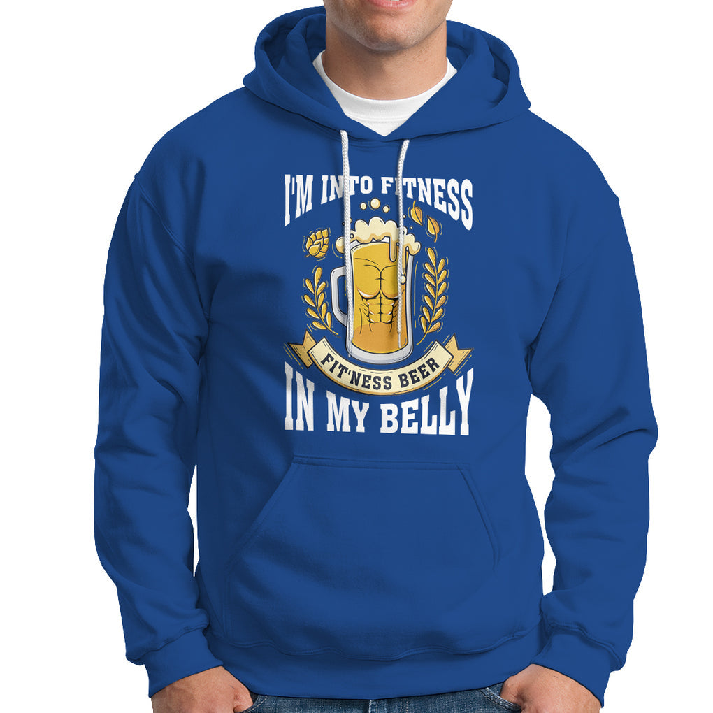 Funny Drinking Hoodie I'm Into Fitness Fit'ness Beer in My Belly TS09 Royal Blue Printyourwear
