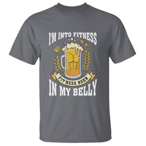 Funny Drinking T Shirt I'm Into Fitness Fit'ness Beer in My Belly TS09 Charcoal Printyourwear