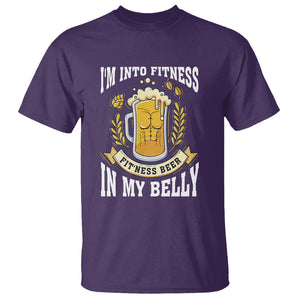 Funny Drinking T Shirt I'm Into Fitness Fit'ness Beer in My Belly TS09 Purple Printyourwear