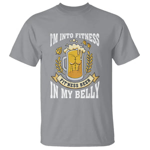 Funny Drinking T Shirt I'm Into Fitness Fit'ness Beer in My Belly TS09 Sport Gray Printyourwear