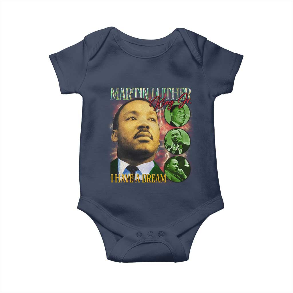 Martin Luther King Jr Baby Onesie I Have A Dream MLK Day Black History TS09 Navy Print Your Wear