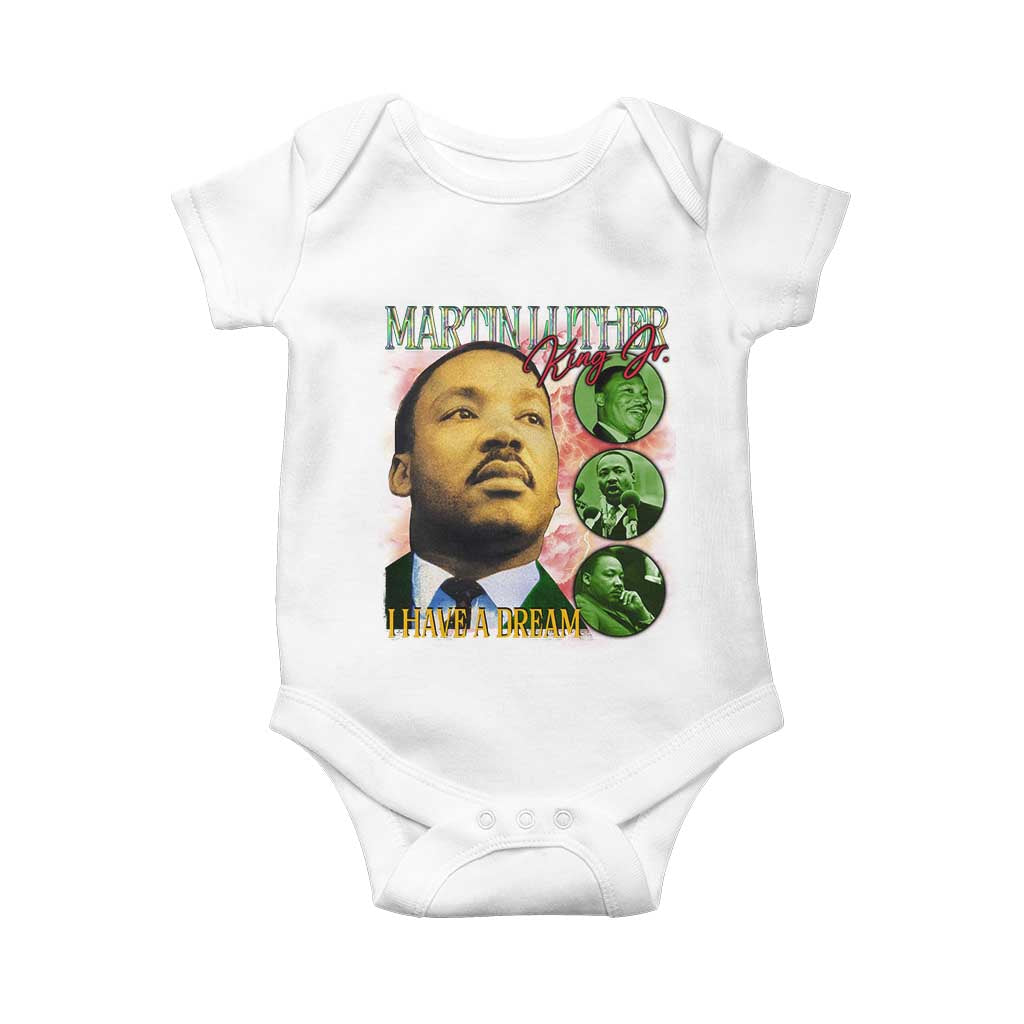 Martin Luther King Jr Baby Onesie I Have A Dream MLK Day Black History TS09 White Print Your Wear