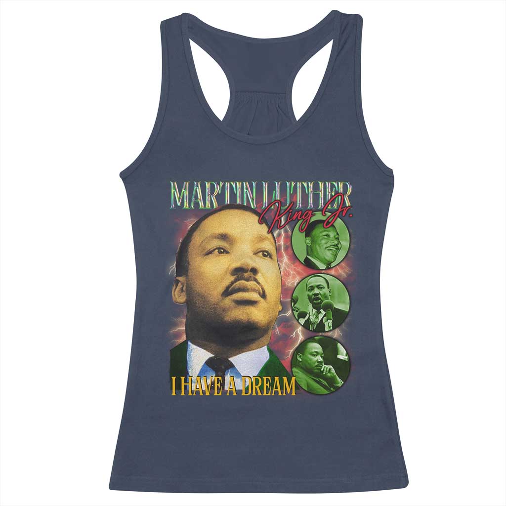 Martin Luther King Jr Racerback Tank Top I Have A Dream MLK Day Black History TS09 Navy Print Your Wear