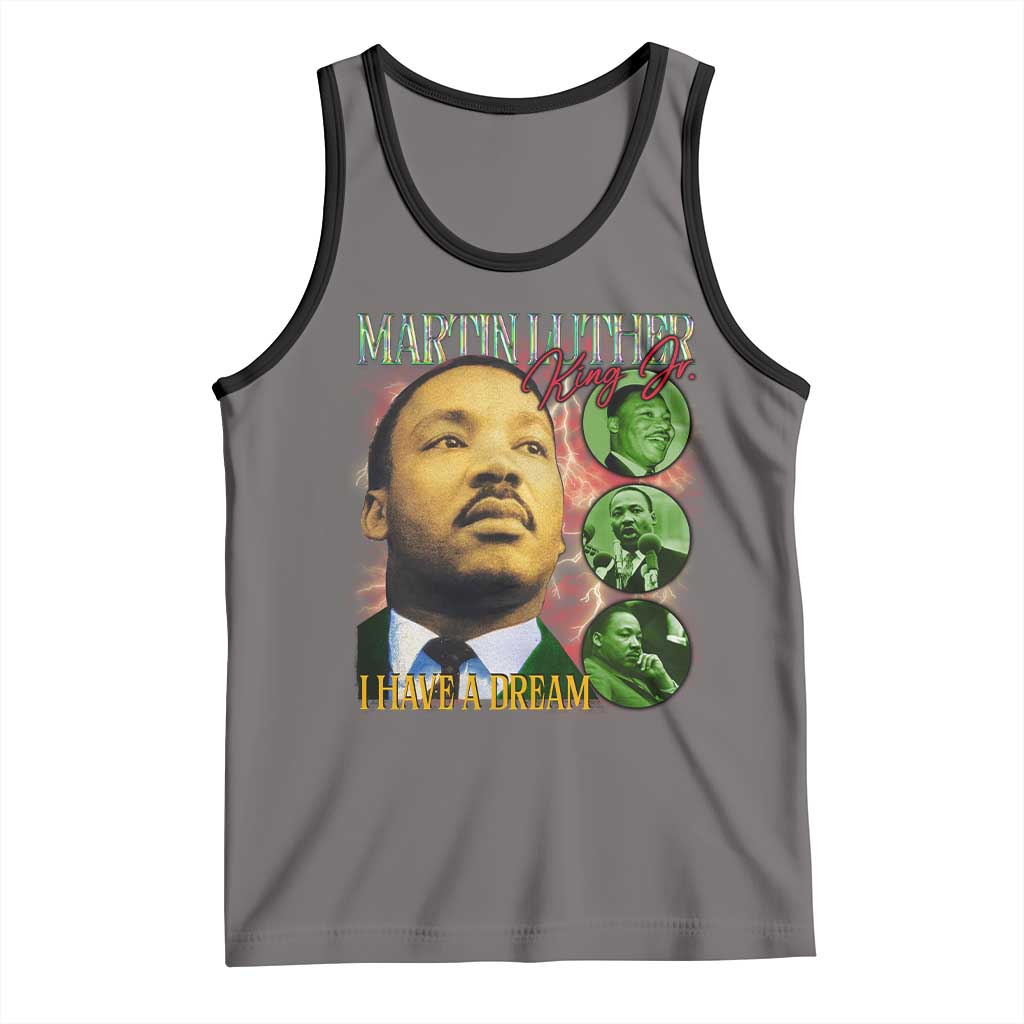 Martin Luther King Jr Tank Top I Have A Dream MLK Day Black History TS09 Deep Heather Black Print Your Wear