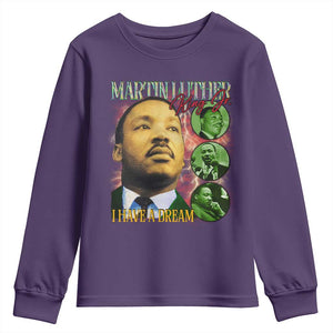Martin Luther King Jr Youth Sweatshirt I Have A Dream MLK Day Black History TS09 Purple Print Your Wear