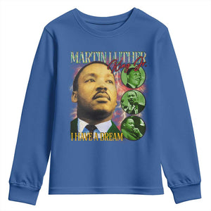 Martin Luther King Jr Youth Sweatshirt I Have A Dream MLK Day Black History TS09 Royal Blue Print Your Wear