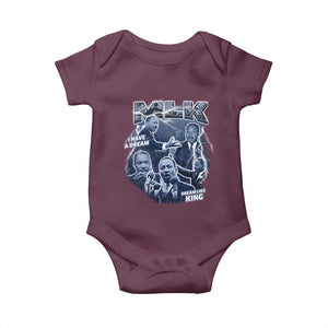 Martin Luther King Jr Baby Onesie I Have A Dream Like King MLK Day Black History TS09 Maroon Print Your Wear
