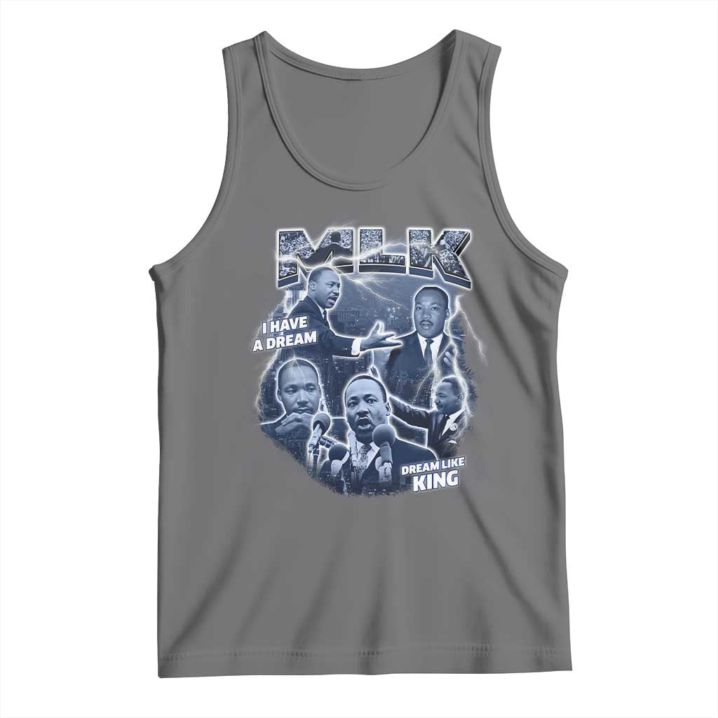 Martin Luther King Jr Tank Top I Have A Dream Like King MLK Day Black History TS09 Black Heather Print Your Wear