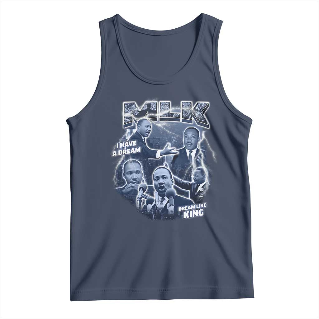 Martin Luther King Jr Tank Top I Have A Dream Like King MLK Day Black History TS09 Navy Print Your Wear