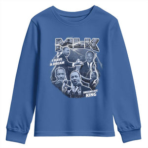 Martin Luther King Jr Youth Sweatshirt I Have A Dream Like King MLK Day Black History TS09 Royal Blue Print Your Wear