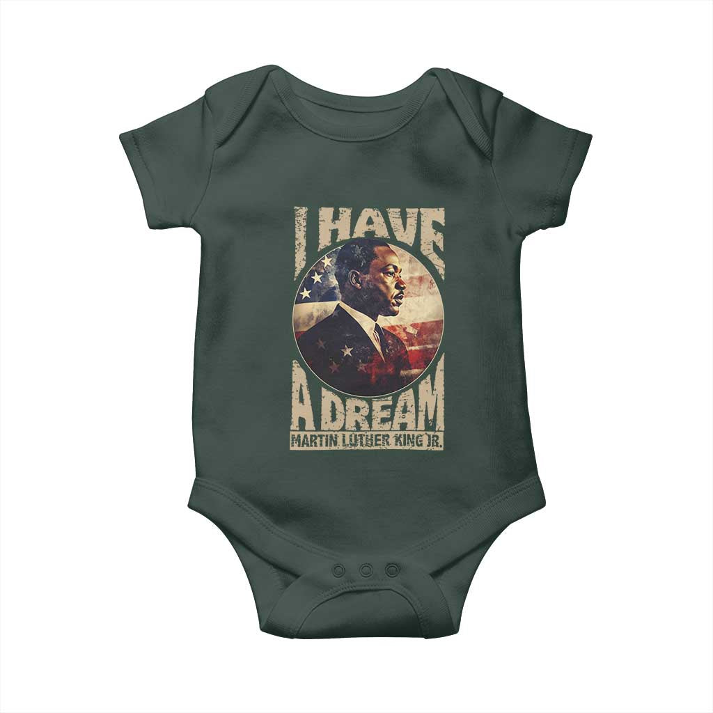 Martin Luther King Jr Baby Onesie I Have A Dream American Flag MLK Day Black History TS09 Print Your Wear