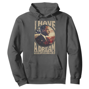 Martin Luther King Jr Hoodie I Have A Dream American Flag MLK Day Black History TS09 Dark Heather Print Your Wear