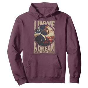 Martin Luther King Jr Hoodie I Have A Dream American Flag MLK Day Black History TS09 Maroon Print Your Wear