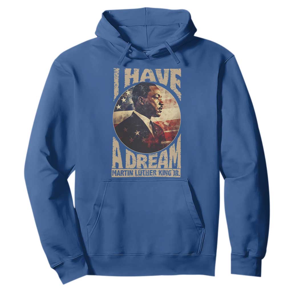 Martin Luther King Jr Hoodie I Have A Dream American Flag MLK Day Black History TS09 Royal Blue Print Your Wear