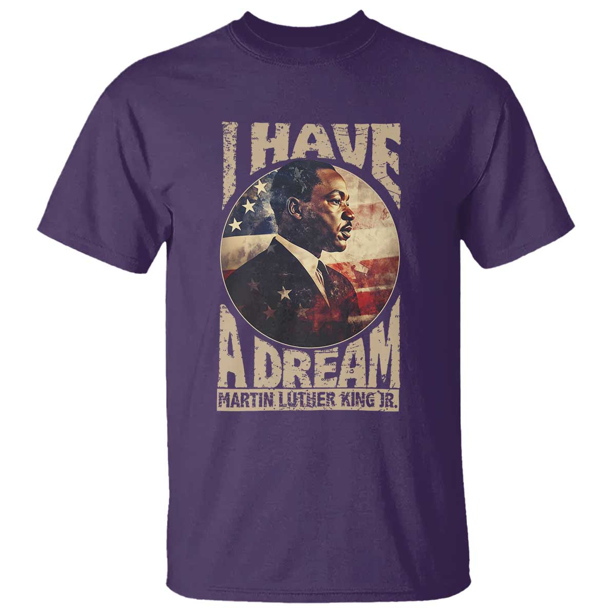 Martin Luther King Jr T Shirt I Have A Dream American Flag MLK Day Black History TS09 Purple Print Your Wear