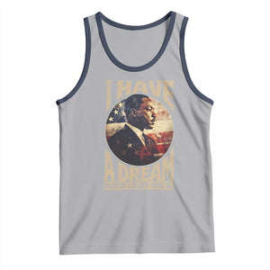 Martin Luther King Jr Tank Top I Have A Dream American Flag MLK Day Black History TS09 Athletic Heather Navy Print Your Wear