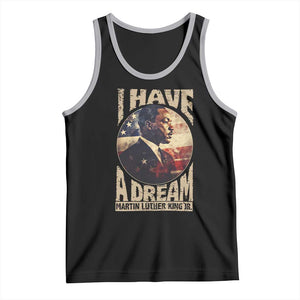 Martin Luther King Jr Tank Top I Have A Dream American Flag MLK Day Black History TS09 Black Athletic Heather Print Your Wear