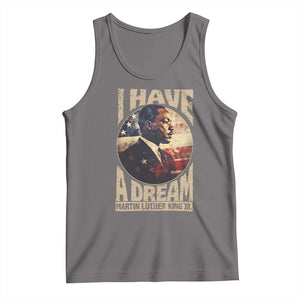 Martin Luther King Jr Tank Top I Have A Dream American Flag MLK Day Black History TS09 Deep Heather Print Your Wear