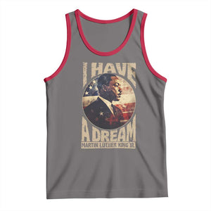 Martin Luther King Jr Tank Top I Have A Dream American Flag MLK Day Black History TS09 Deep Heather Red Print Your Wear