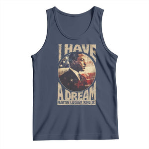 Martin Luther King Jr Tank Top I Have A Dream American Flag MLK Day Black History TS09 Navy Print Your Wear