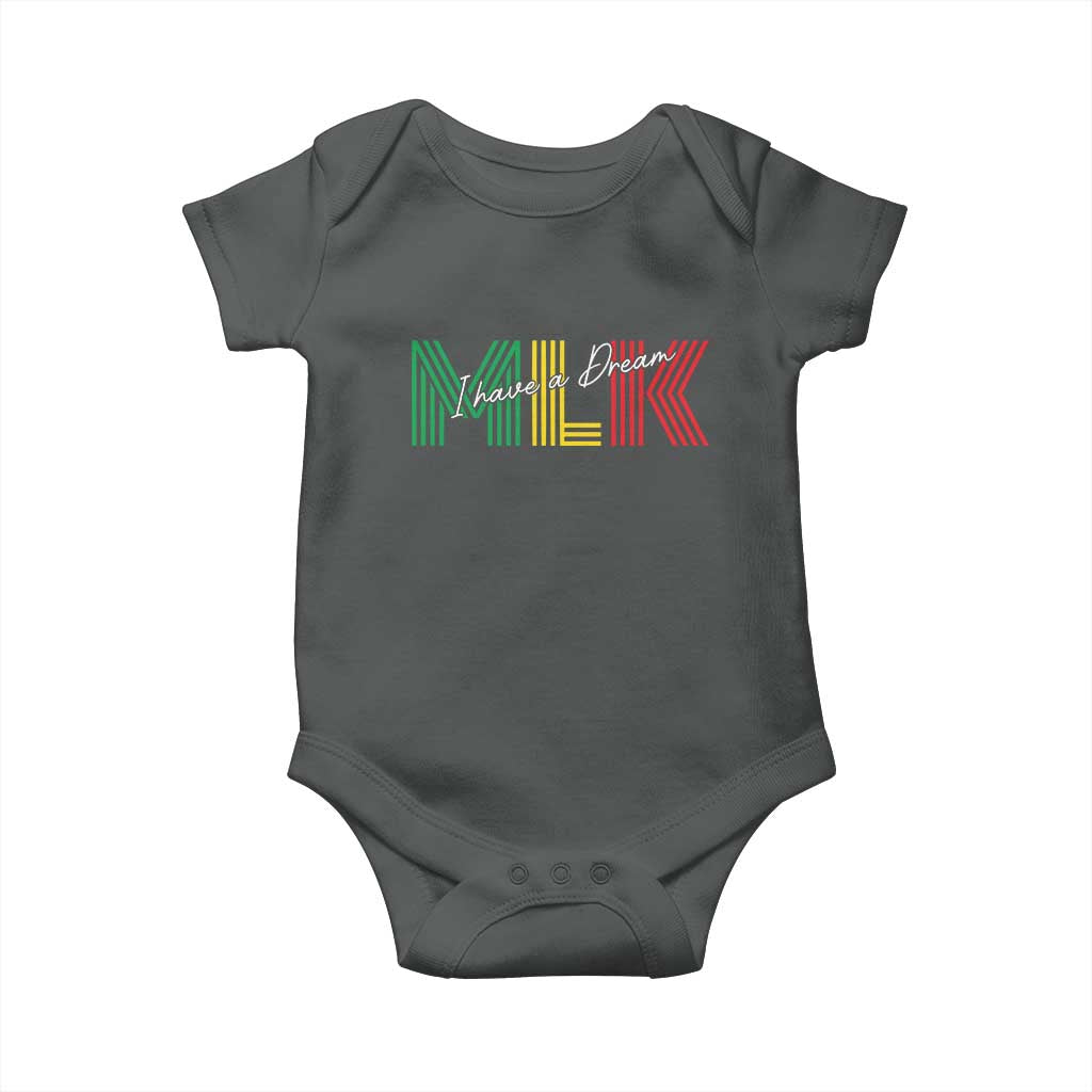 Martin Luther King Jr Day Baby Onesie I Have A Dream Black History TS09 Dark Heather Print Your Wear