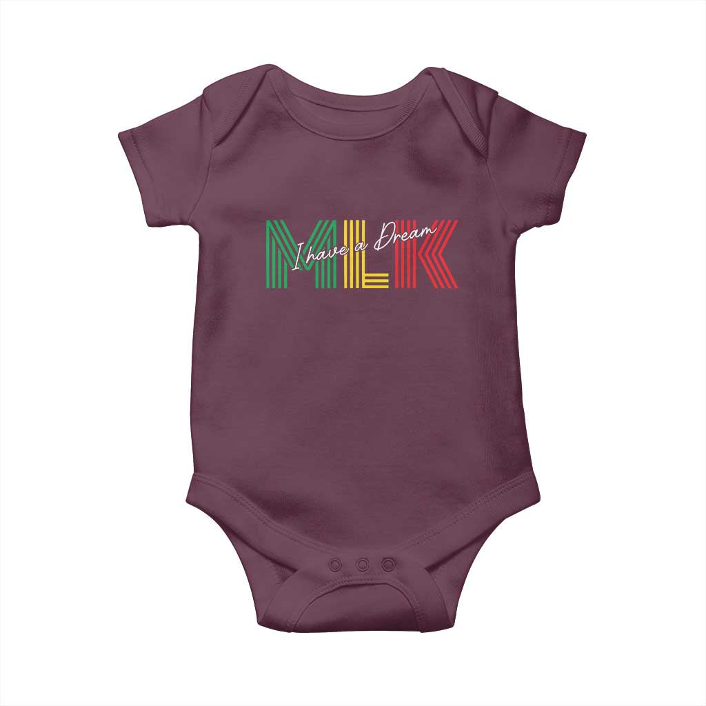 Martin Luther King Jr Day Baby Onesie I Have A Dream Black History TS09 Maroon Print Your Wear