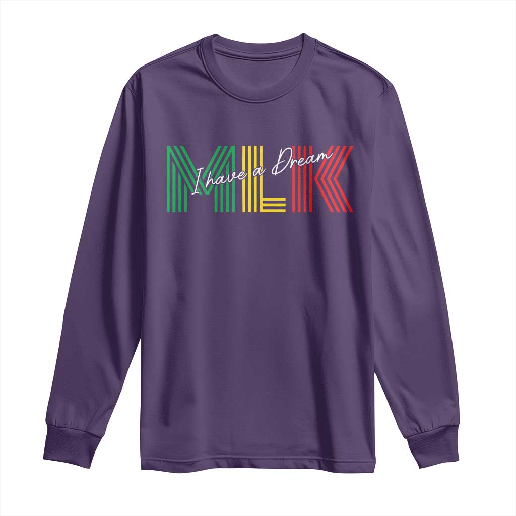Martin Luther King Jr Day Long Sleeve Shirt I Have A Dream Black History TS09 Purple Print Your Wear