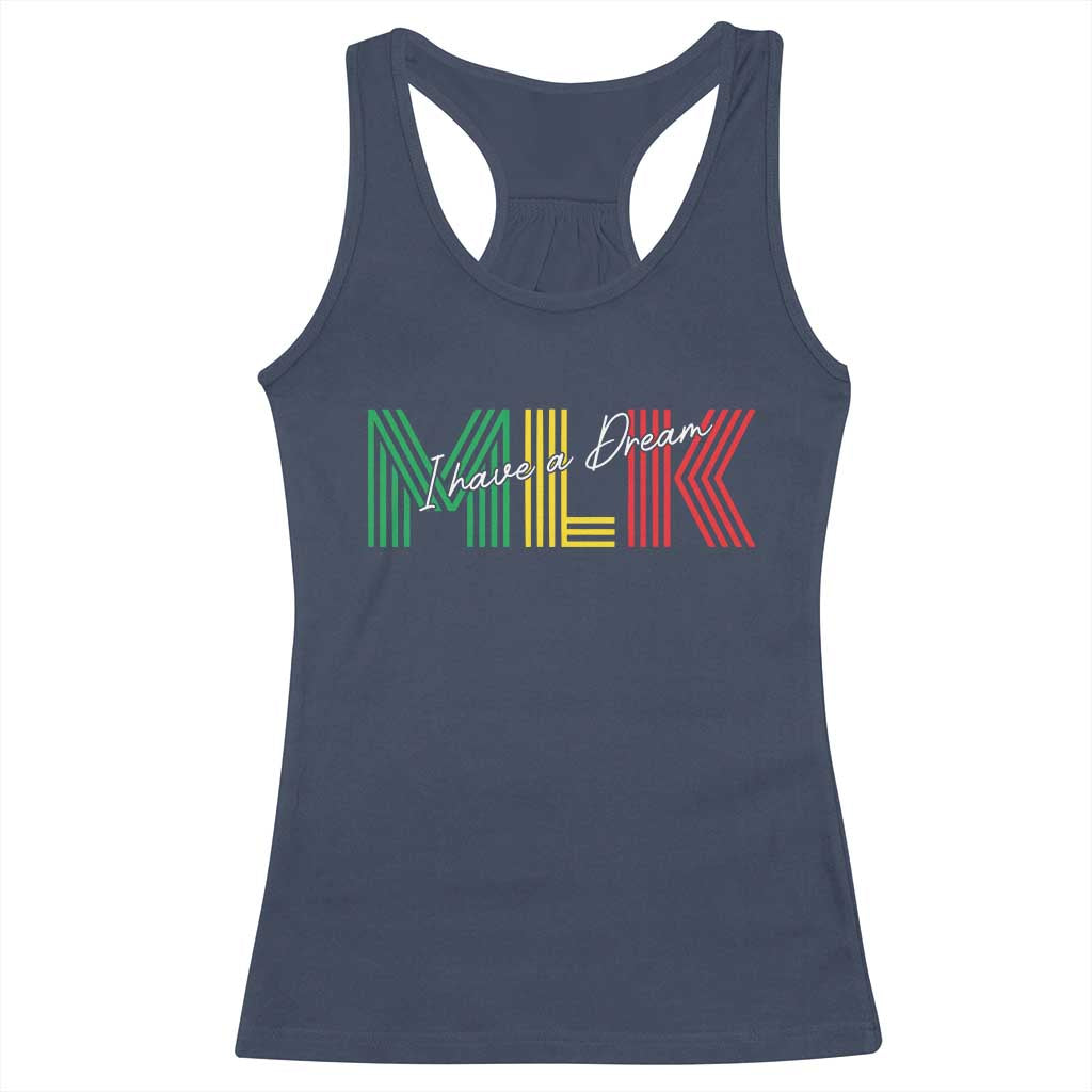 Martin Luther King Jr Day Racerback Tank Top I Have A Dream Black History TS09 Navy Print Your Wear