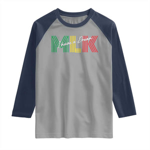 Martin Luther King Jr Day Raglan Shirt I Have A Dream Black History TS09 Sport Gray Navy Print Your Wear