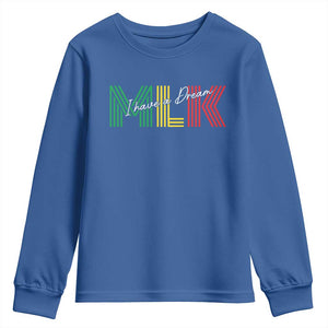 Martin Luther King Jr Day Youth Sweatshirt I Have A Dream Black History TS09 Royal Blue Print Your Wear