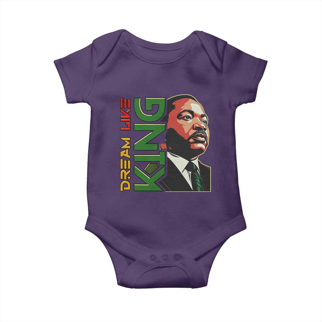 Martin Luther King Jr Baby Onesie Dream Like King MLK Day Black History TS09 Purple Print Your Wear