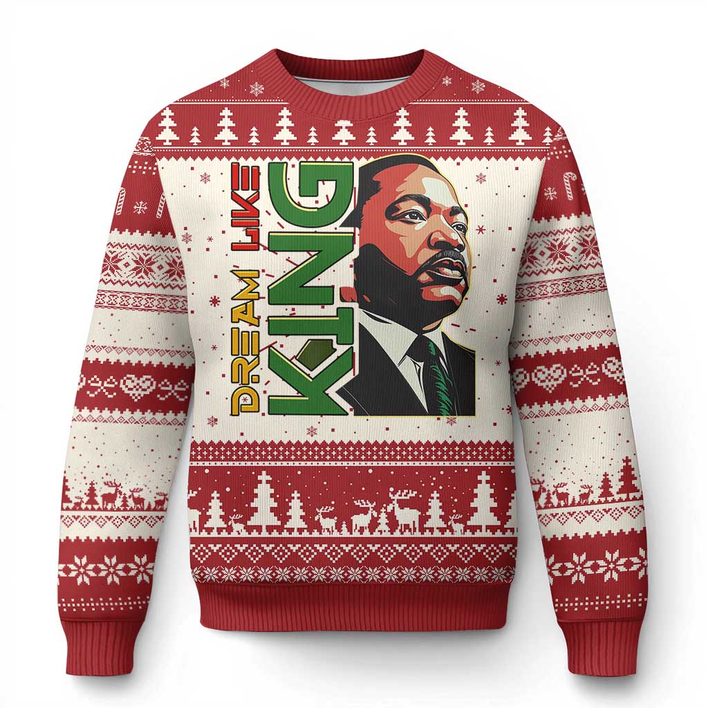 Martin Luther King Jr Ugly Christmas Sweater Dream Like King MLK Day Black History TS09 Red Print Your Wear