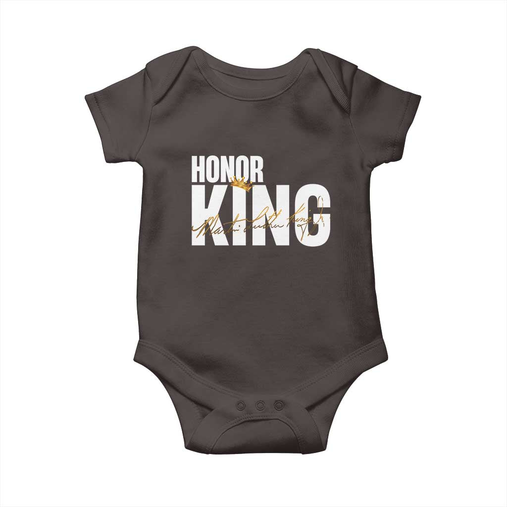 Martin Luther King Jr Day Baby Onesie Honoring The King MLK TS09 Dark Chocolate Print Your Wear