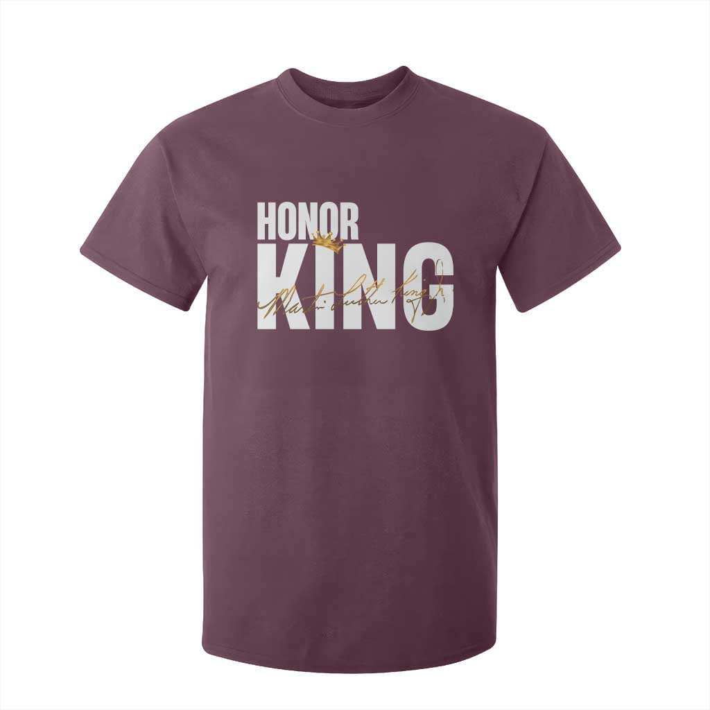 Martin Luther King Jr Day T Shirt For Kid Honoring The King MLK TS09 Maroon Print Your Wear