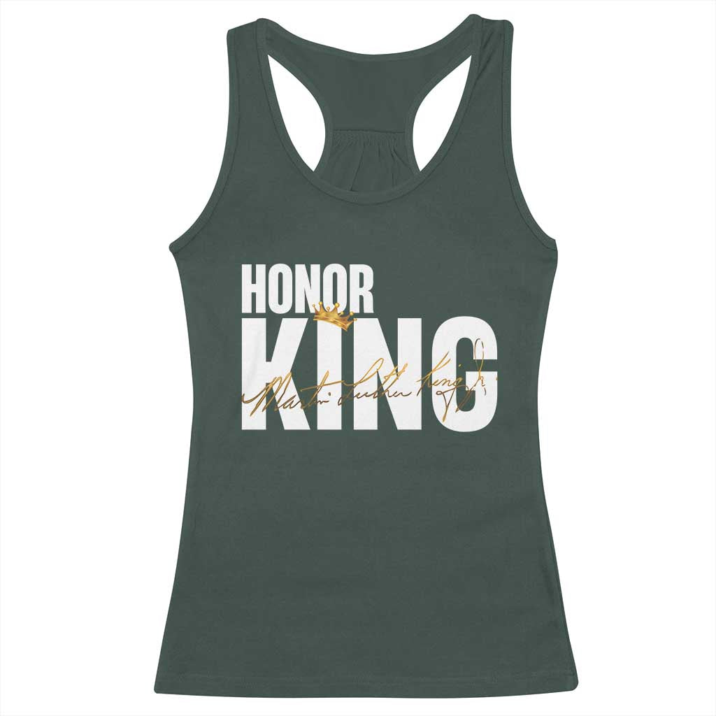 Martin Luther King Jr Day Racerback Tank Top Honoring The King MLK TS09 Dark Forest Green Print Your Wear