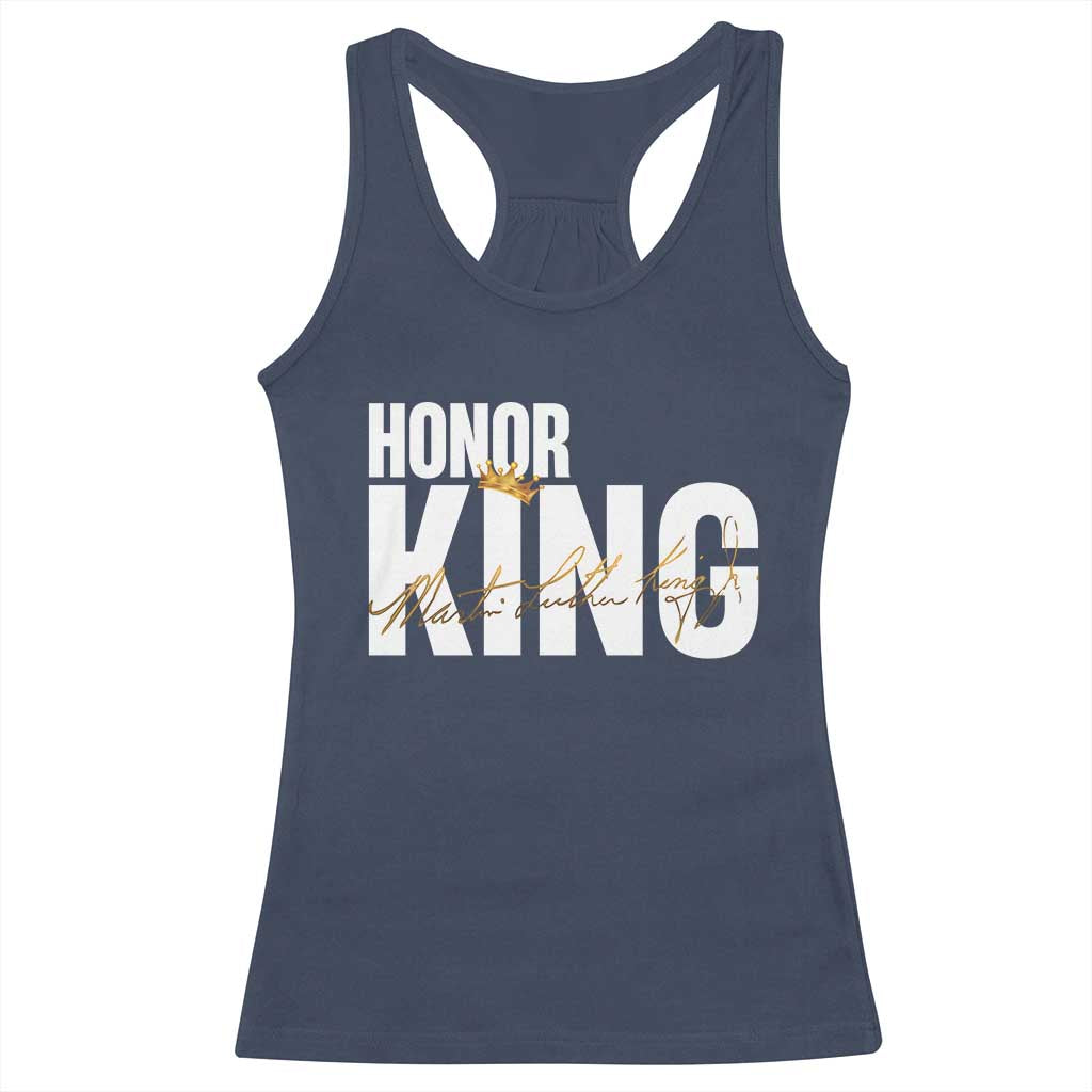 Martin Luther King Jr Day Racerback Tank Top Honoring The King MLK TS09 Navy Print Your Wear