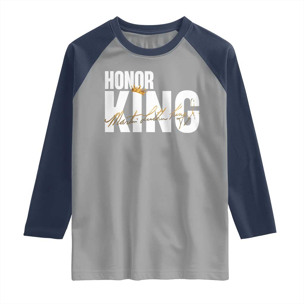 Martin Luther King Jr Day Raglan Shirt Honoring The King MLK TS09 Sport Gray Navy Print Your Wear