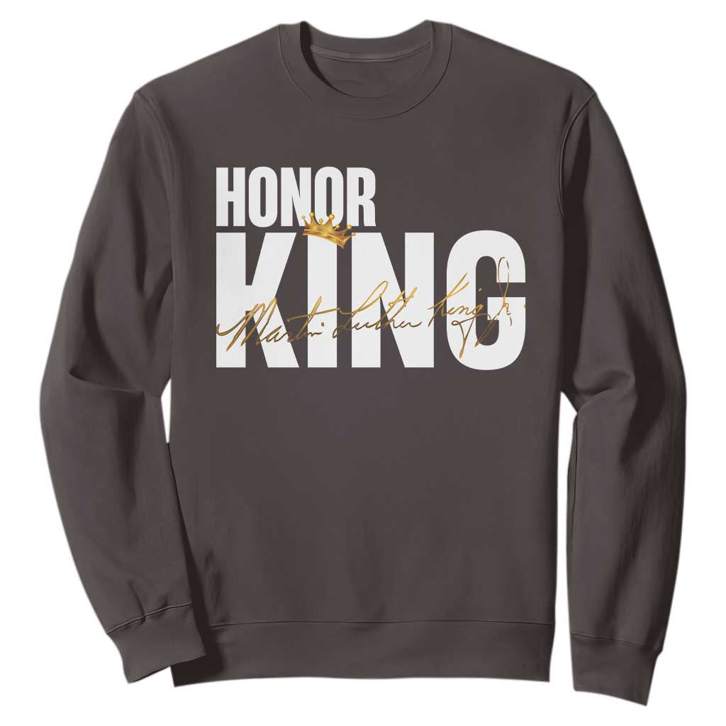 Martin Luther King Jr Day Sweatshirt Honoring The King MLK TS09 Dark Chocolate Print Your Wear