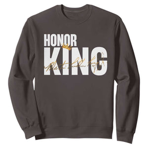Martin Luther King Jr Day Sweatshirt Honoring The King MLK TS09 Dark Chocolate Print Your Wear