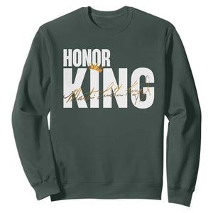 Martin Luther King Jr Day Sweatshirt Honoring The King MLK TS09 Dark Forest Green Print Your Wear