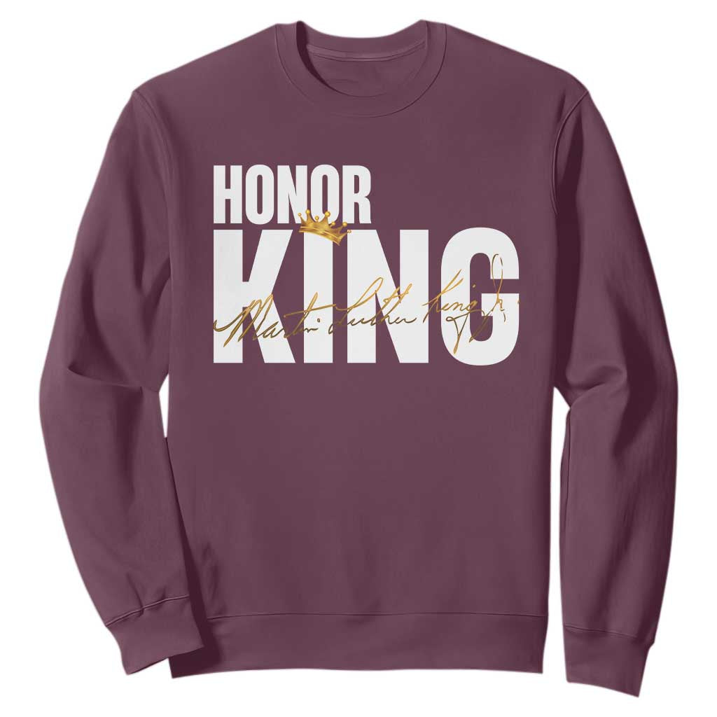 Martin Luther King Jr Day Sweatshirt Honoring The King MLK TS09 Maroon Print Your Wear