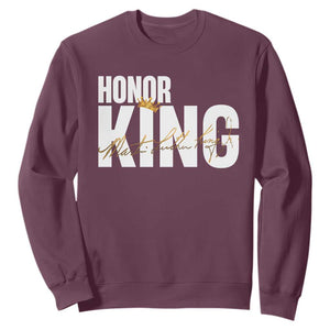 Martin Luther King Jr Day Sweatshirt Honoring The King MLK TS09 Maroon Print Your Wear