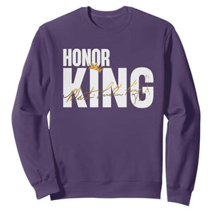 Martin Luther King Jr Day Sweatshirt Honoring The King MLK TS09 Purple Print Your Wear