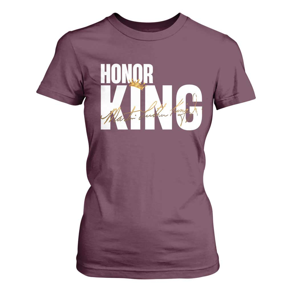 Martin Luther King Jr Day T Shirt For Women Honoring The King MLK TS09 Maroon Print Your Wear