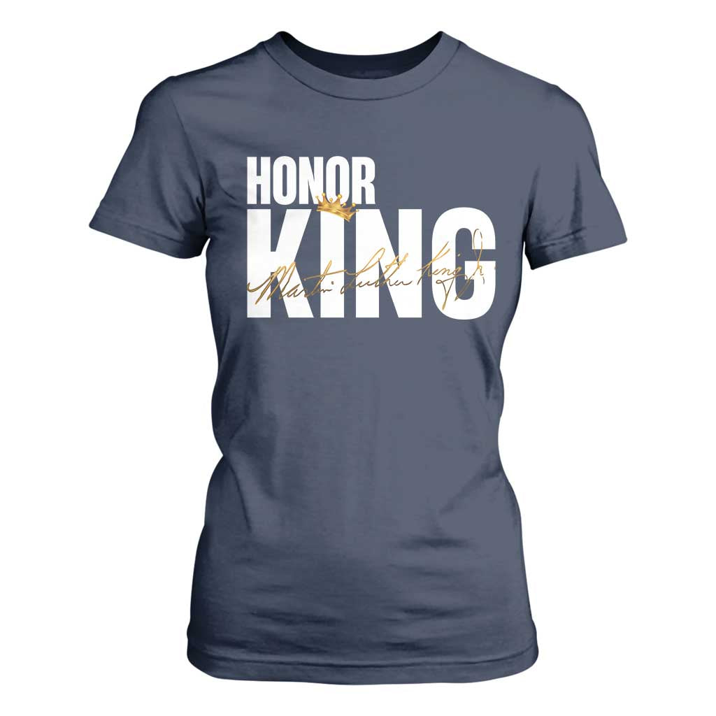 Martin Luther King Jr Day T Shirt For Women Honoring The King MLK TS09 Navy Print Your Wear