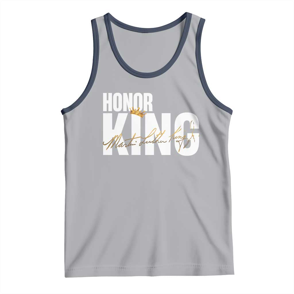 Martin Luther King Jr Day Tank Top Honoring The King MLK TS09 Athletic Heather Navy Print Your Wear
