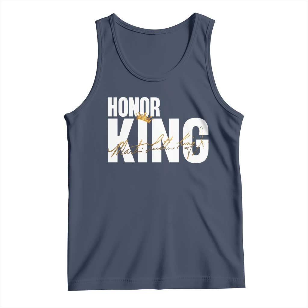 Martin Luther King Jr Day Tank Top Honoring The King MLK TS09 Navy Print Your Wear