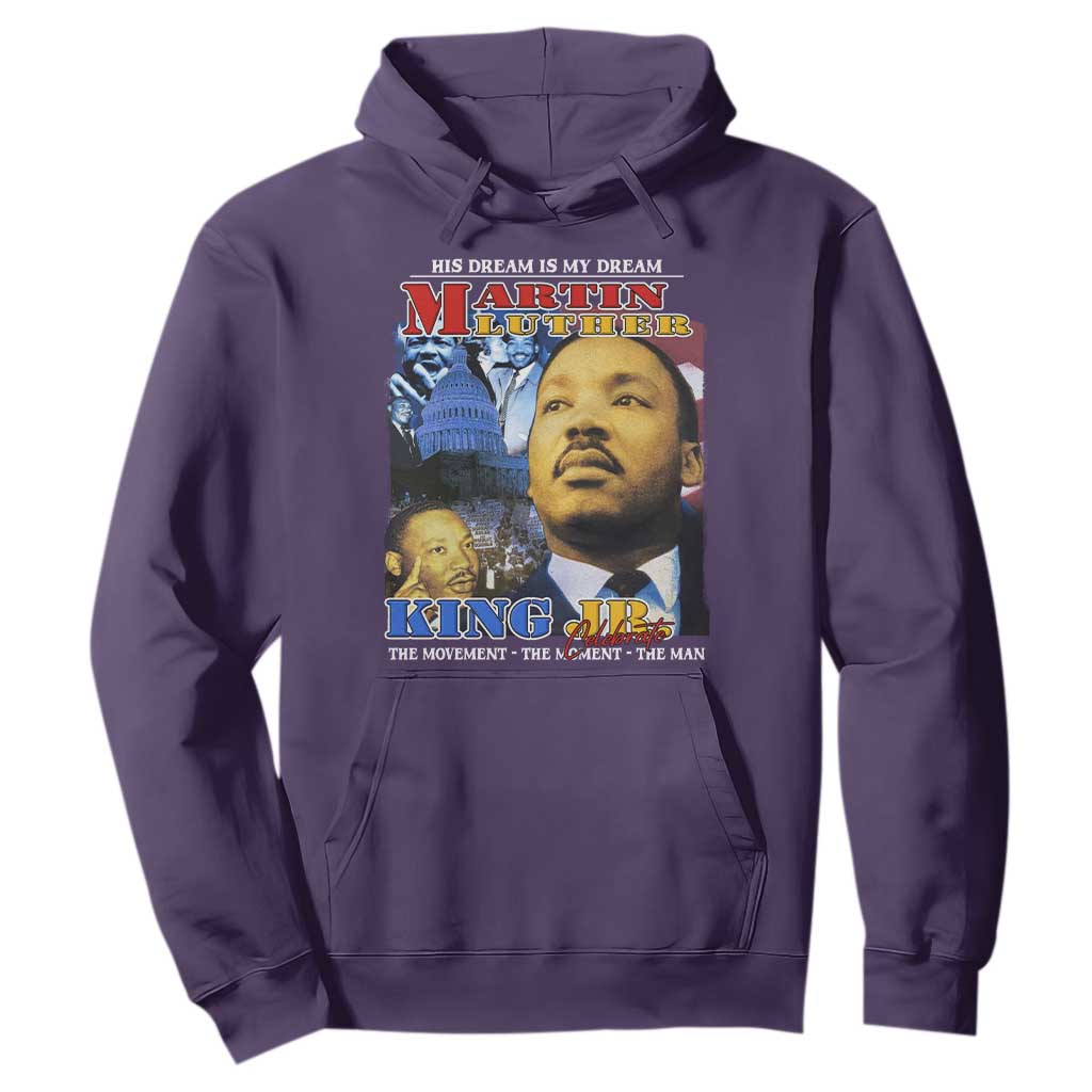 Martin Luther King Jr Hoodie His Dream Is My Dream American Flag MLK Day Black HIstory TS09 Purple Print Your Wear